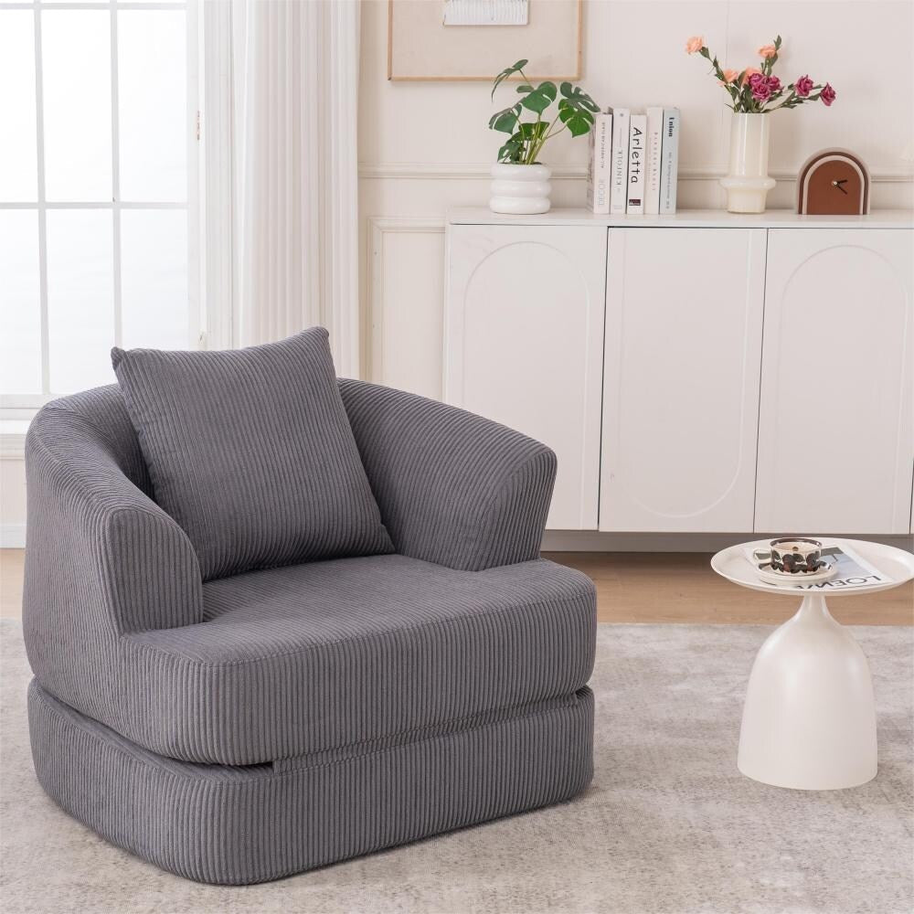 Divano reclinabile singolo pieghevole in velluto a coste