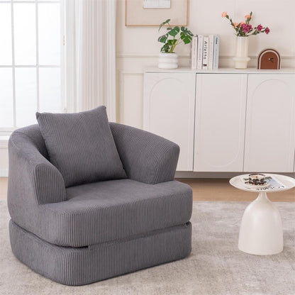 Divano reclinabile singolo pieghevole in velluto a coste