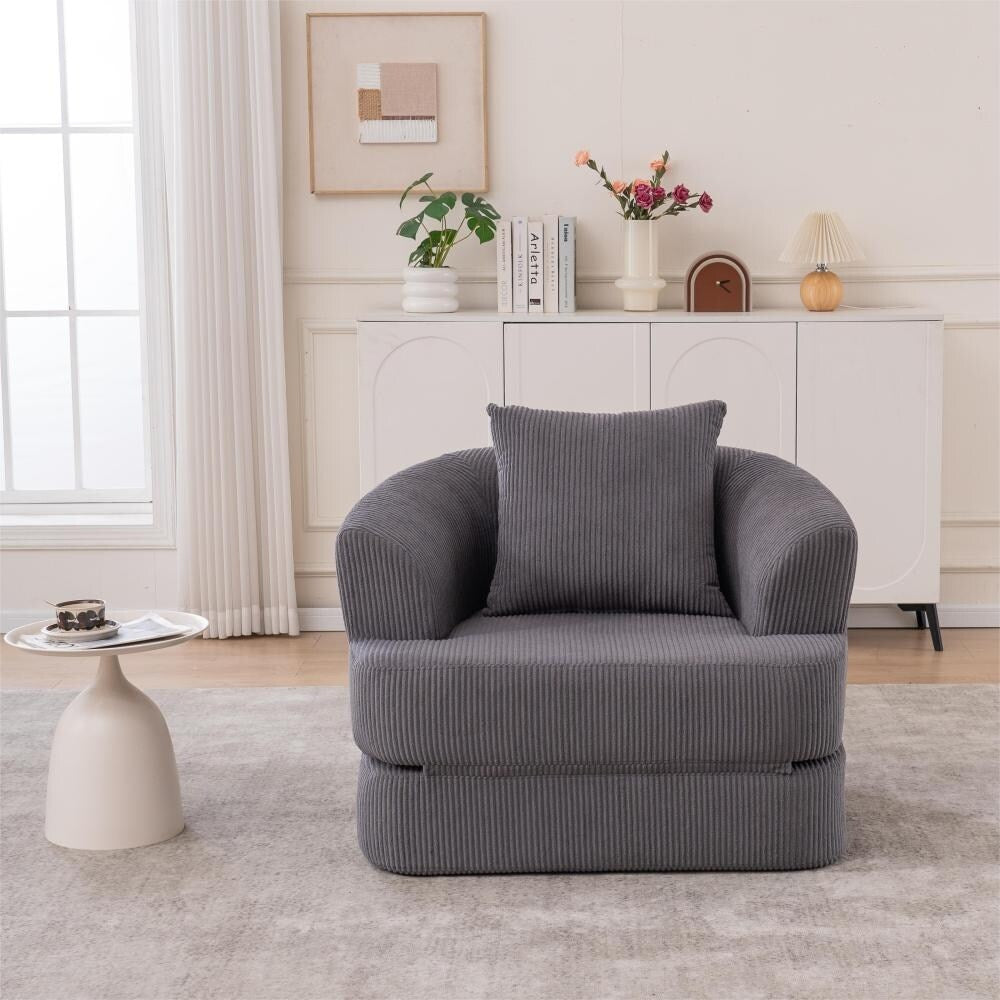 Divano reclinabile singolo pieghevole in velluto a coste