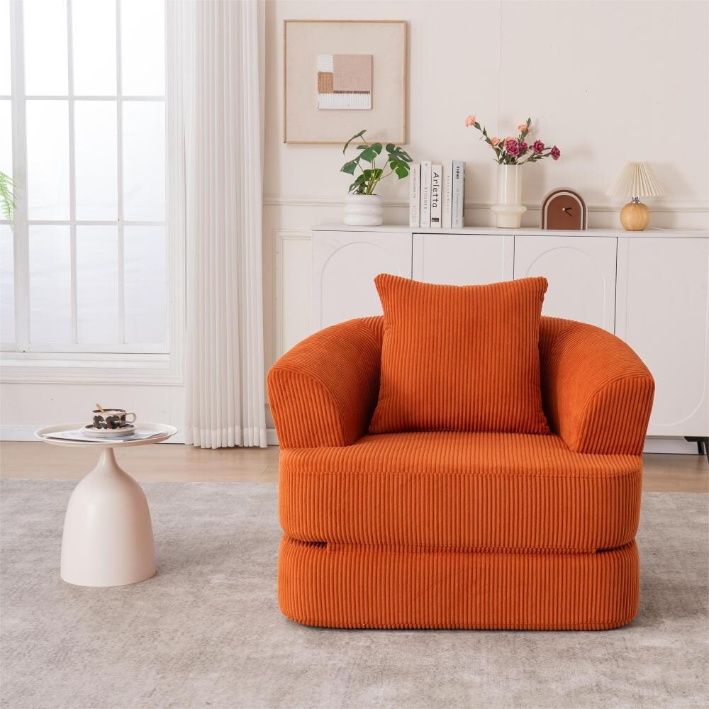 Divano reclinabile singolo pieghevole in velluto a coste