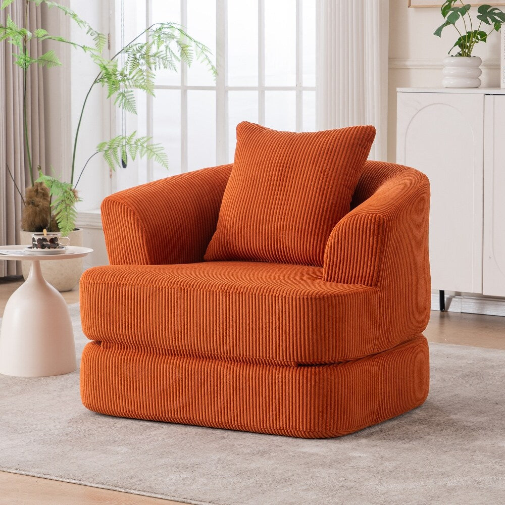 Divano reclinabile singolo pieghevole in velluto a coste