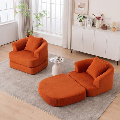 Divano reclinabile singolo pieghevole in velluto a coste