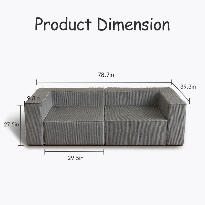 Divani a compressione comodi in velluto a coste