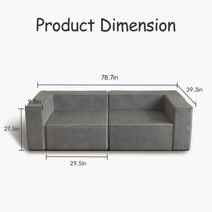 Divani a compressione comodi in velluto a coste