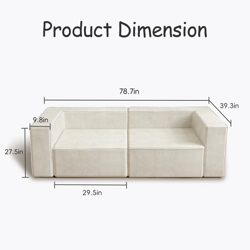 Divani a compressione comodi in velluto a coste