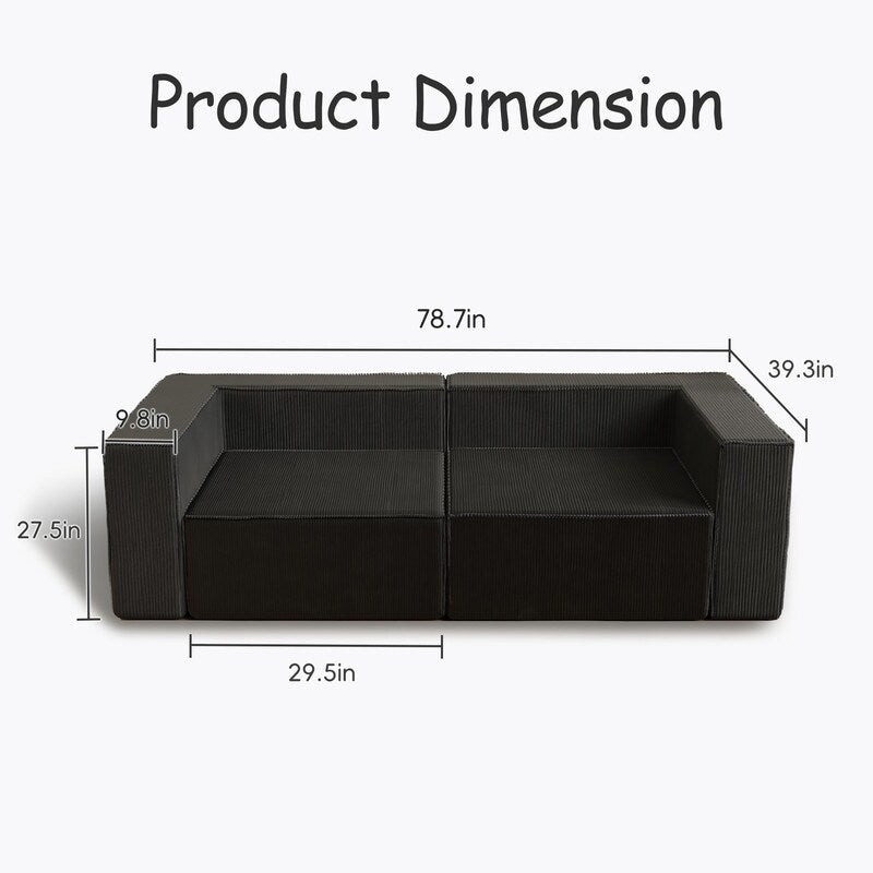 Divani a compressione comodi in velluto a coste