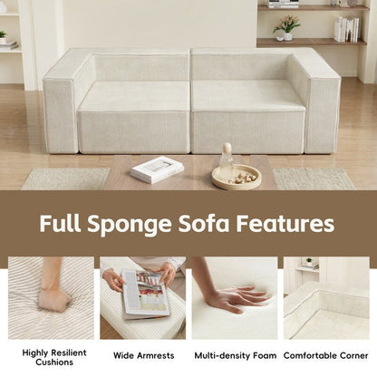 Divani a compressione comodi in velluto a coste