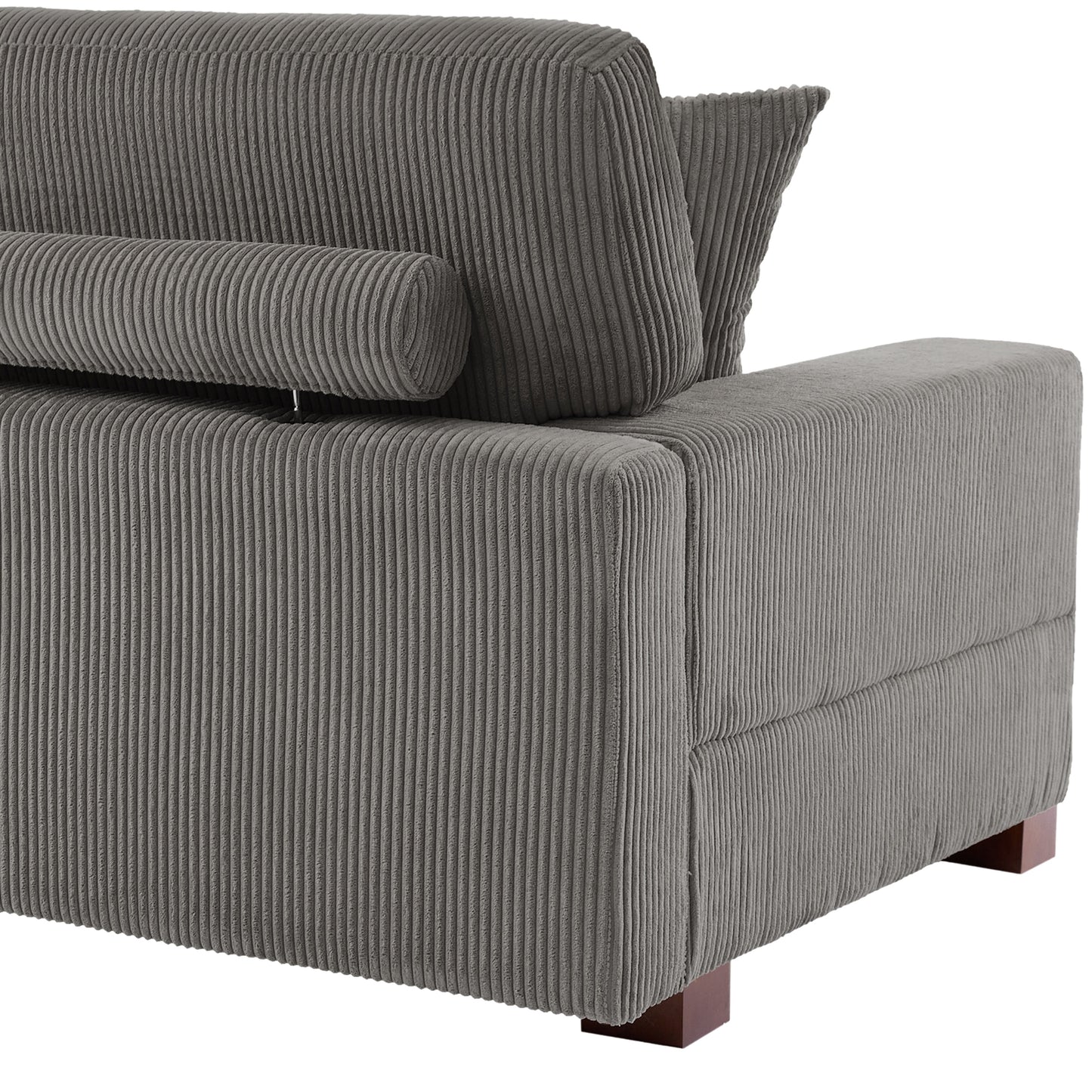 Divano componibile modulare in velluto a coste con cuscini