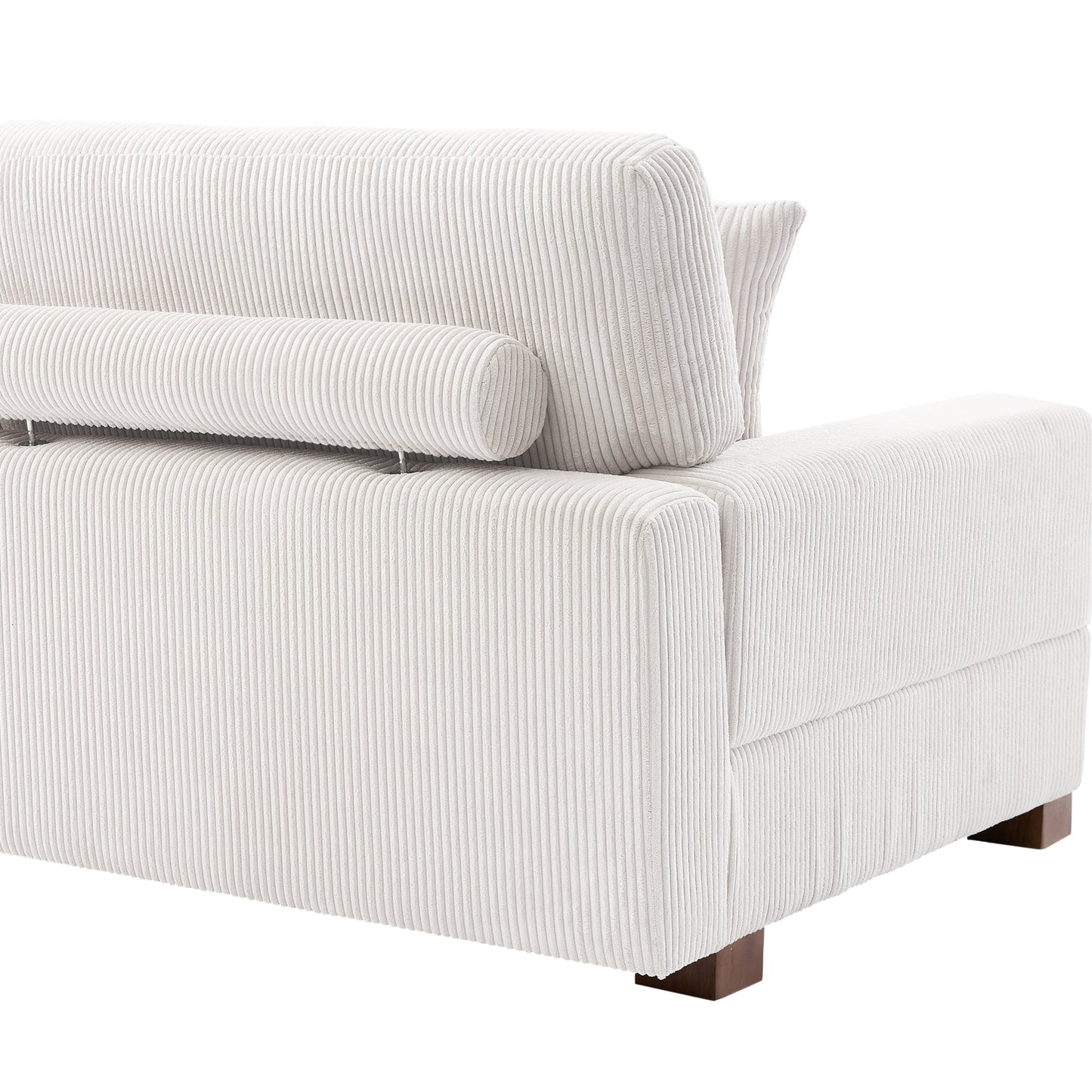 Divano componibile modulare in velluto a coste con cuscini