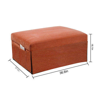 Divano letto singolo in velluto a coste con schienale reclinabile