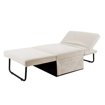 Divano letto singolo in velluto a coste con schienale reclinabile