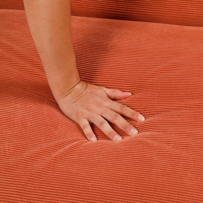 Divano letto singolo in velluto a coste con schienale reclinabile