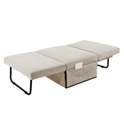 Divano letto singolo in velluto a coste con schienale reclinabile