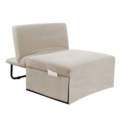 Divano letto singolo in velluto a coste con schienale reclinabile