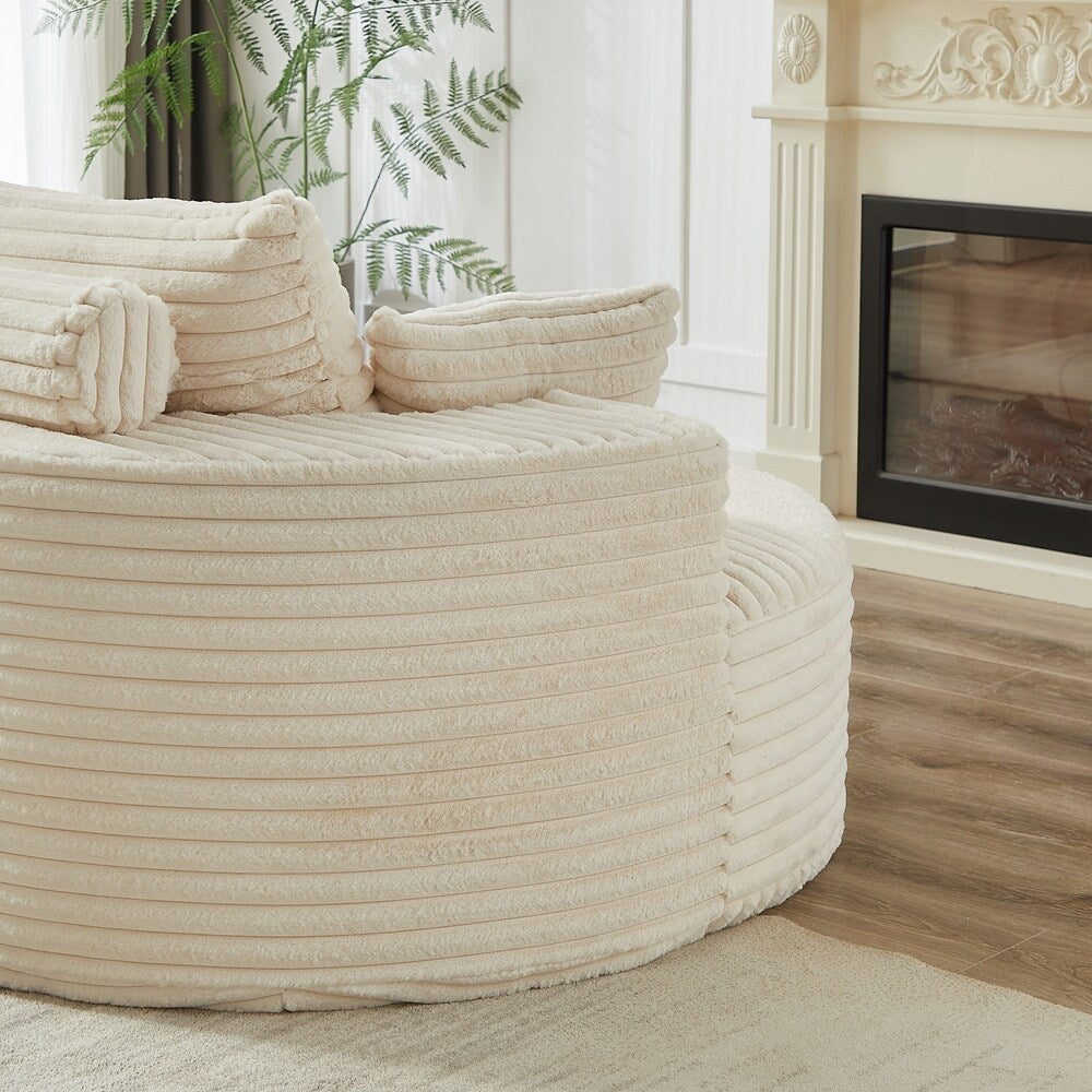 Divano singolo in velluto a coste e spugna, non richiede montaggio