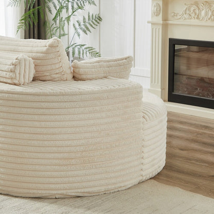 Divano singolo in velluto a coste e spugna, non richiede montaggio