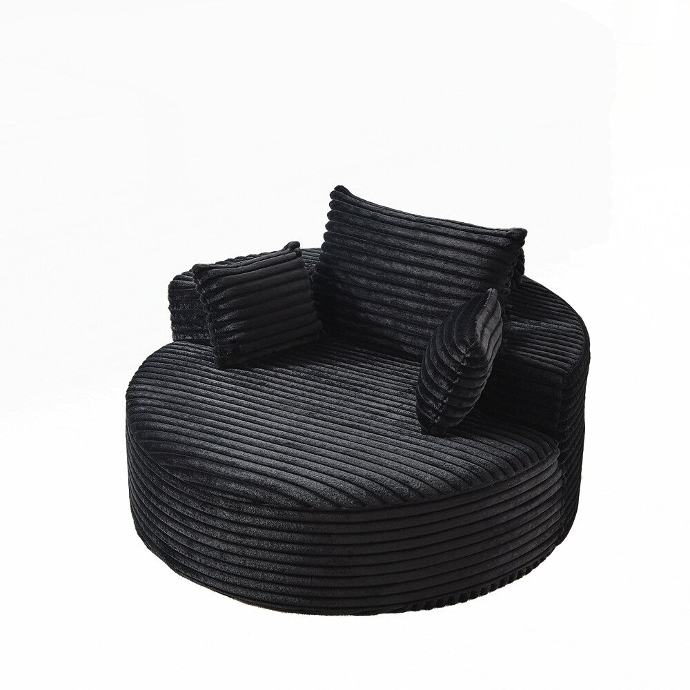 Divano singolo in velluto a coste e spugna, non richiede montaggio