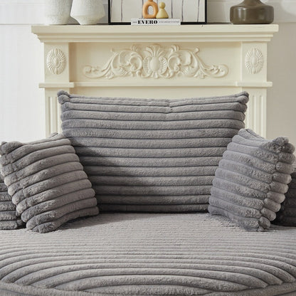 Divano singolo in velluto a coste e spugna, non richiede montaggio