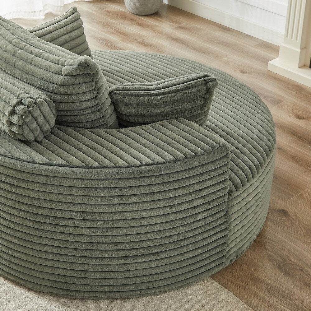 Divano singolo in velluto a coste e spugna, non richiede montaggio