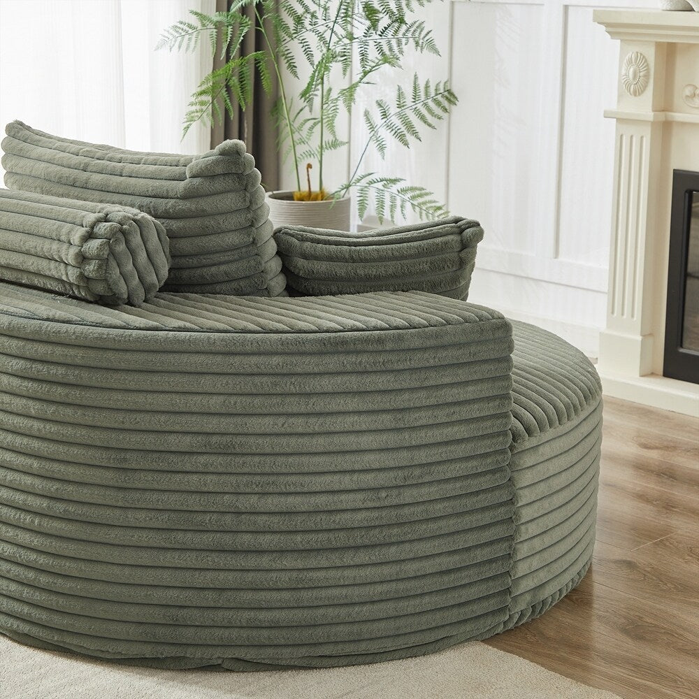 Divano singolo in velluto a coste e spugna, non richiede montaggio