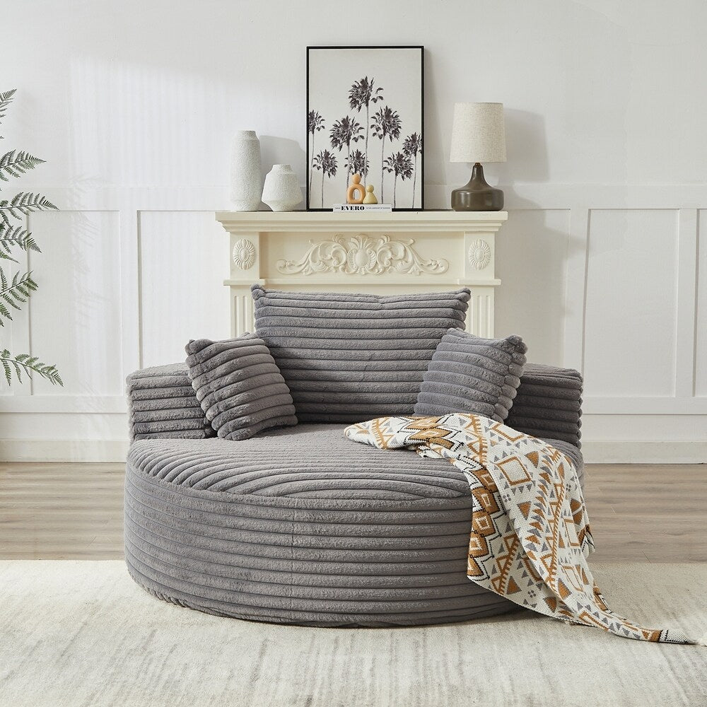 Divano singolo in velluto a coste e spugna, non richiede montaggio