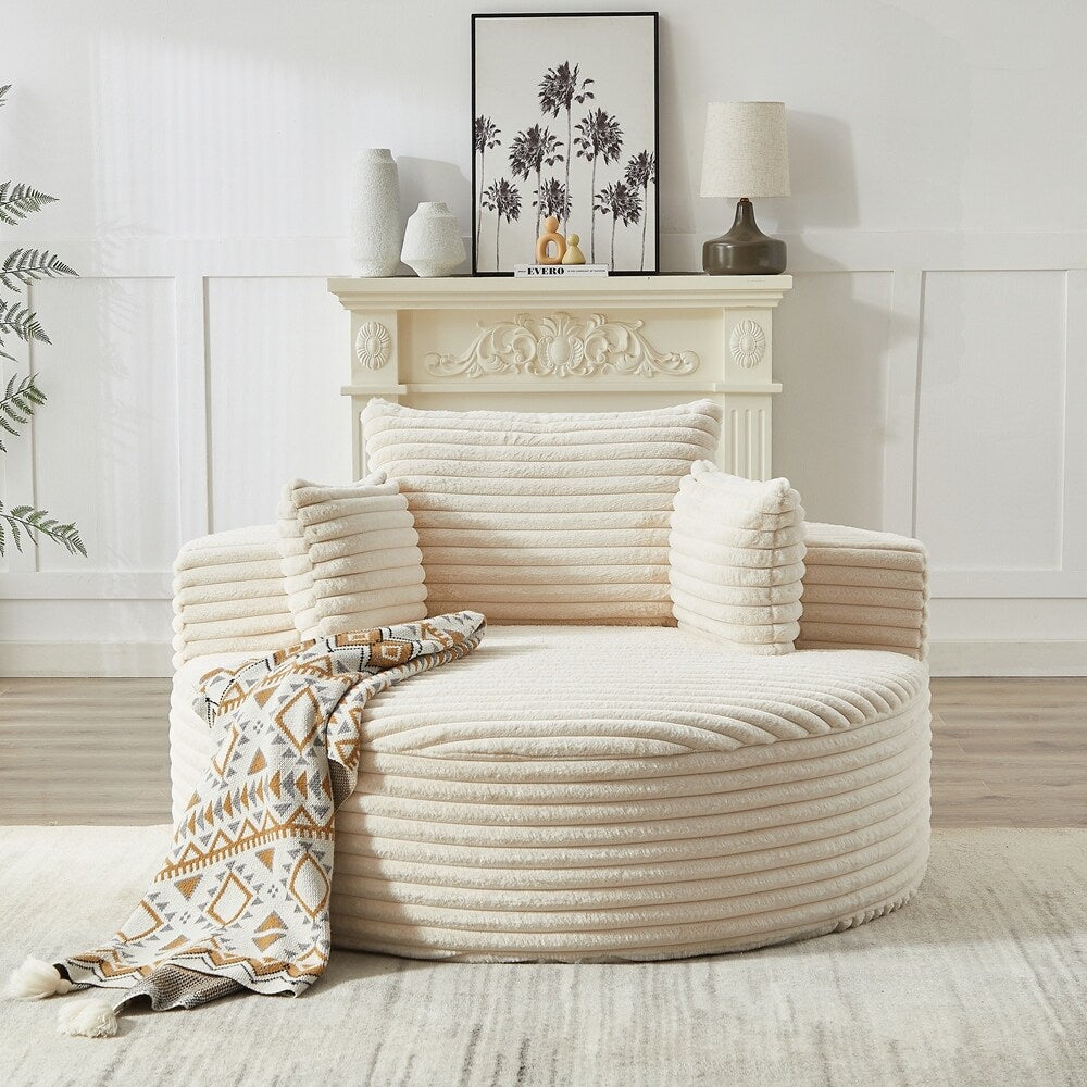 Divano singolo in velluto a coste e spugna, non richiede montaggio