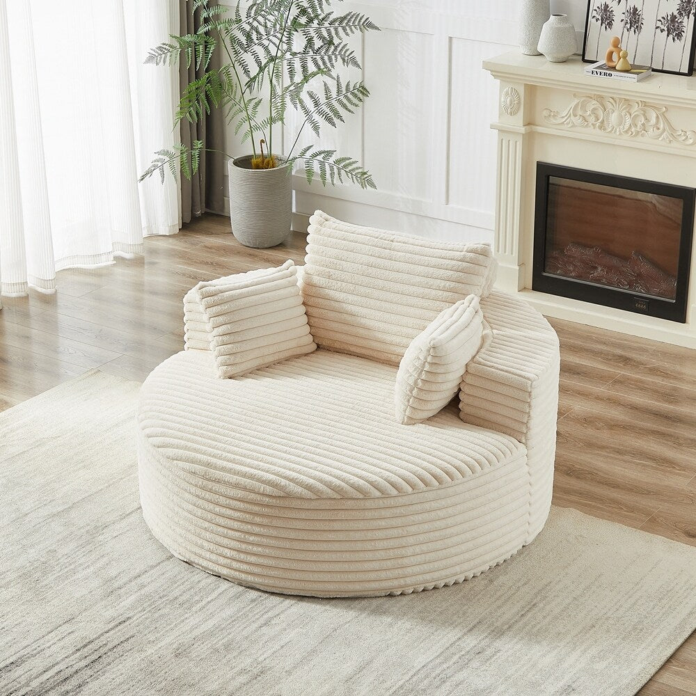 Divano singolo in velluto a coste e spugna, non richiede montaggio