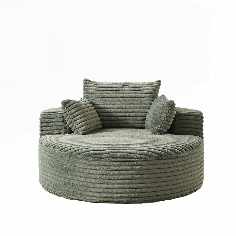 Divano singolo in velluto a coste e spugna, non richiede montaggio