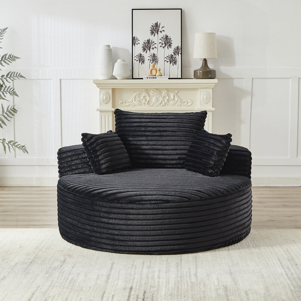 Divano singolo in velluto a coste e spugna, non richiede montaggio