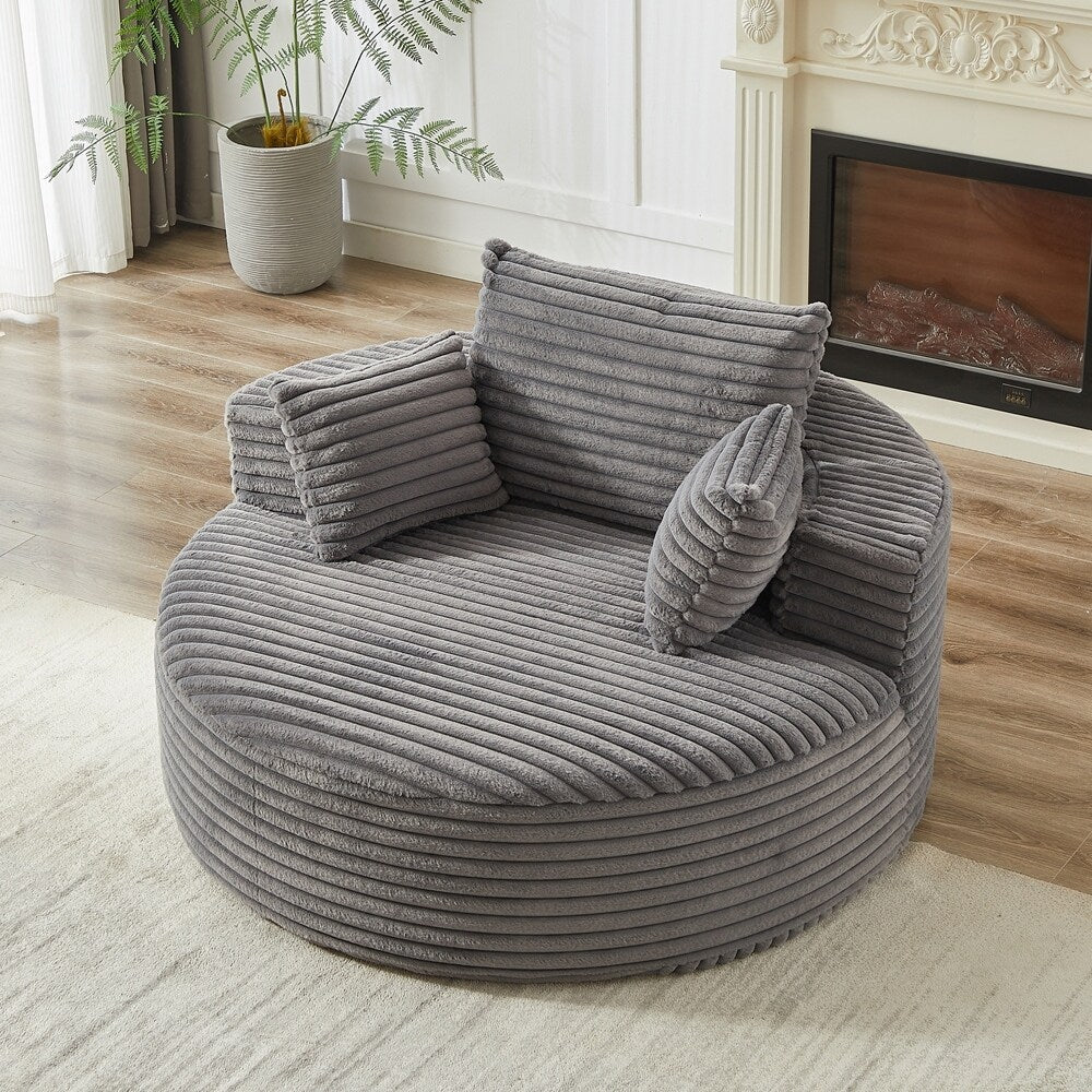 Divano singolo in velluto a coste e spugna, non richiede montaggio