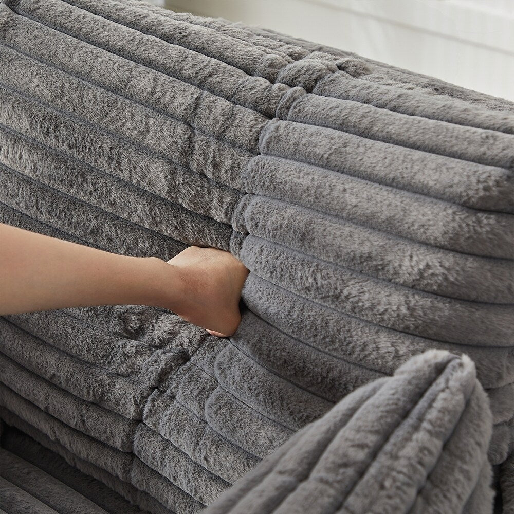 Divano singolo in velluto a coste e spugna, non richiede montaggio