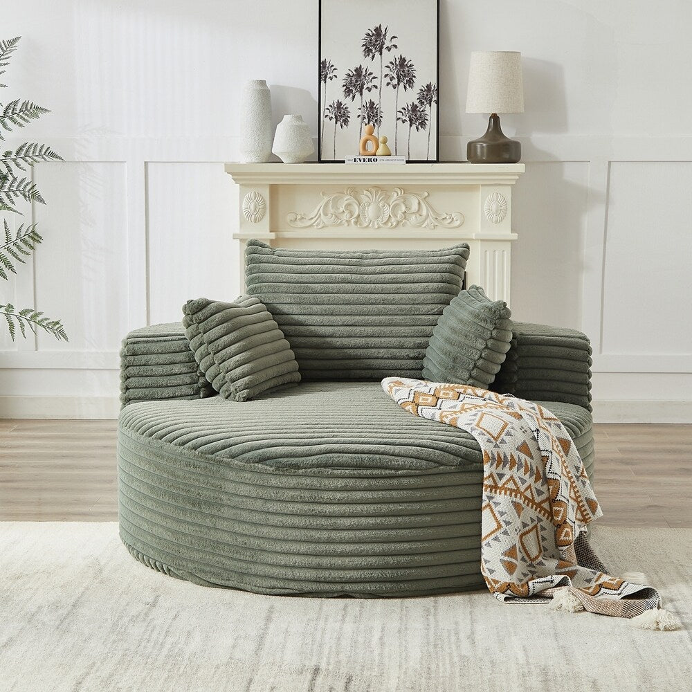 Divano singolo in velluto a coste e spugna, non richiede montaggio