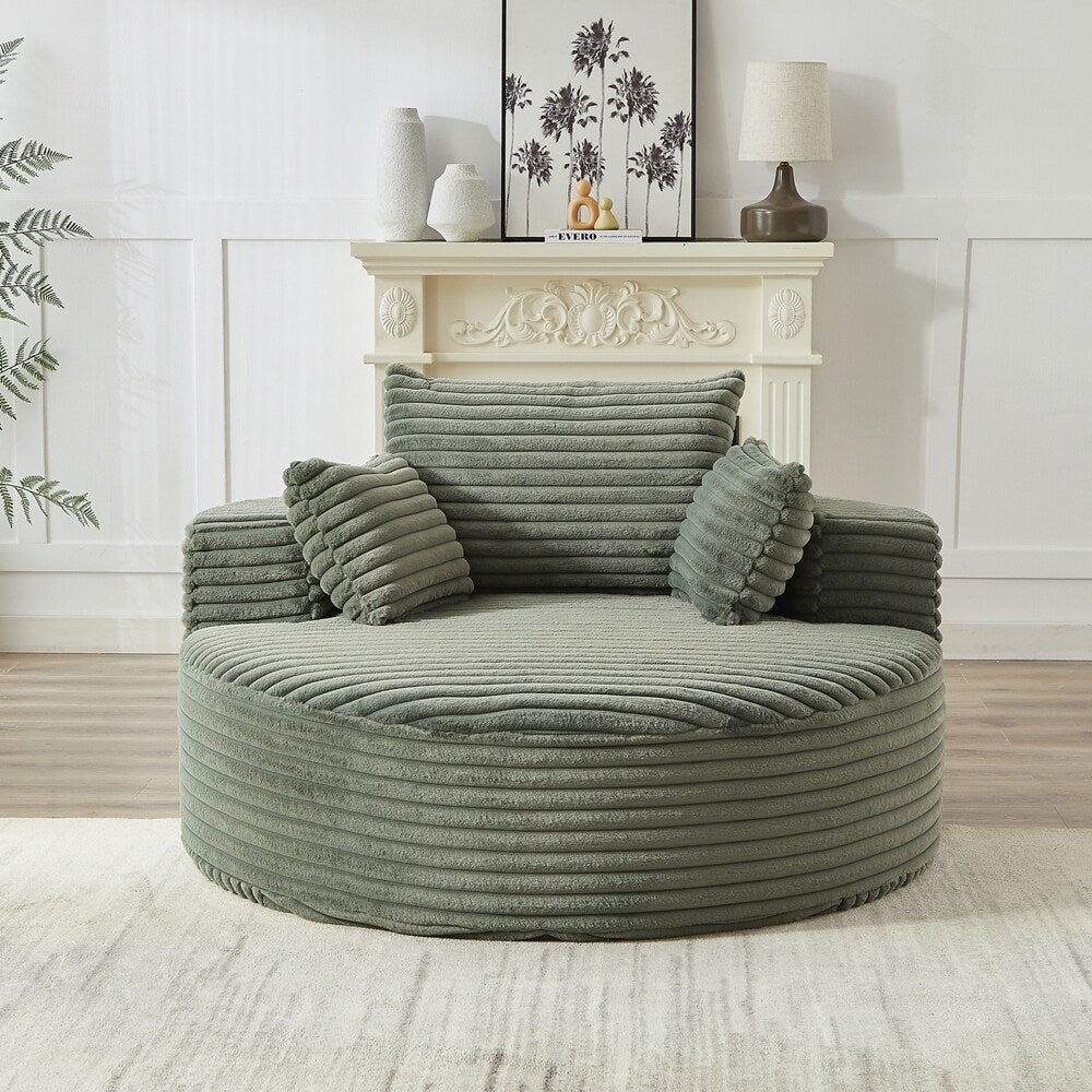 Divano singolo in velluto a coste e spugna, non richiede montaggio