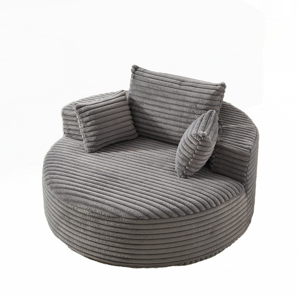 Divano singolo in velluto a coste e spugna, non richiede montaggio