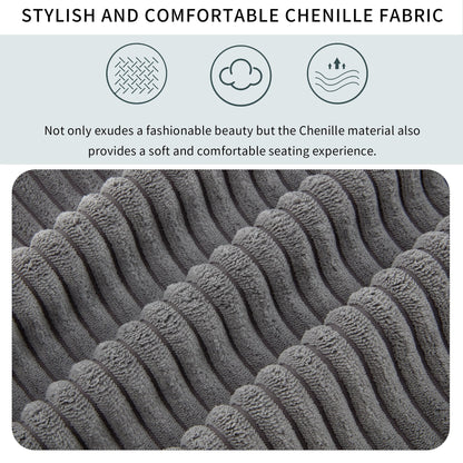 Divano a 3 posti rivestito in velluto a coste con cuscini rimovibili