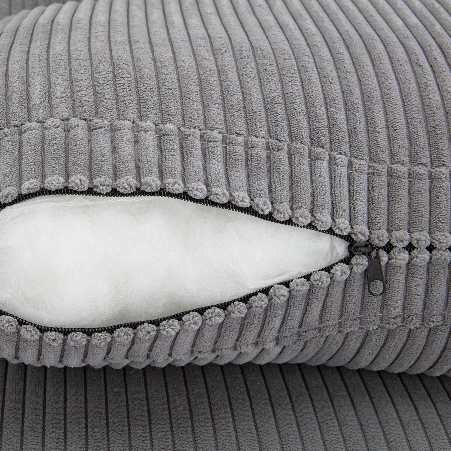 Divano a 3 posti rivestito in velluto a coste con cuscini rimovibili