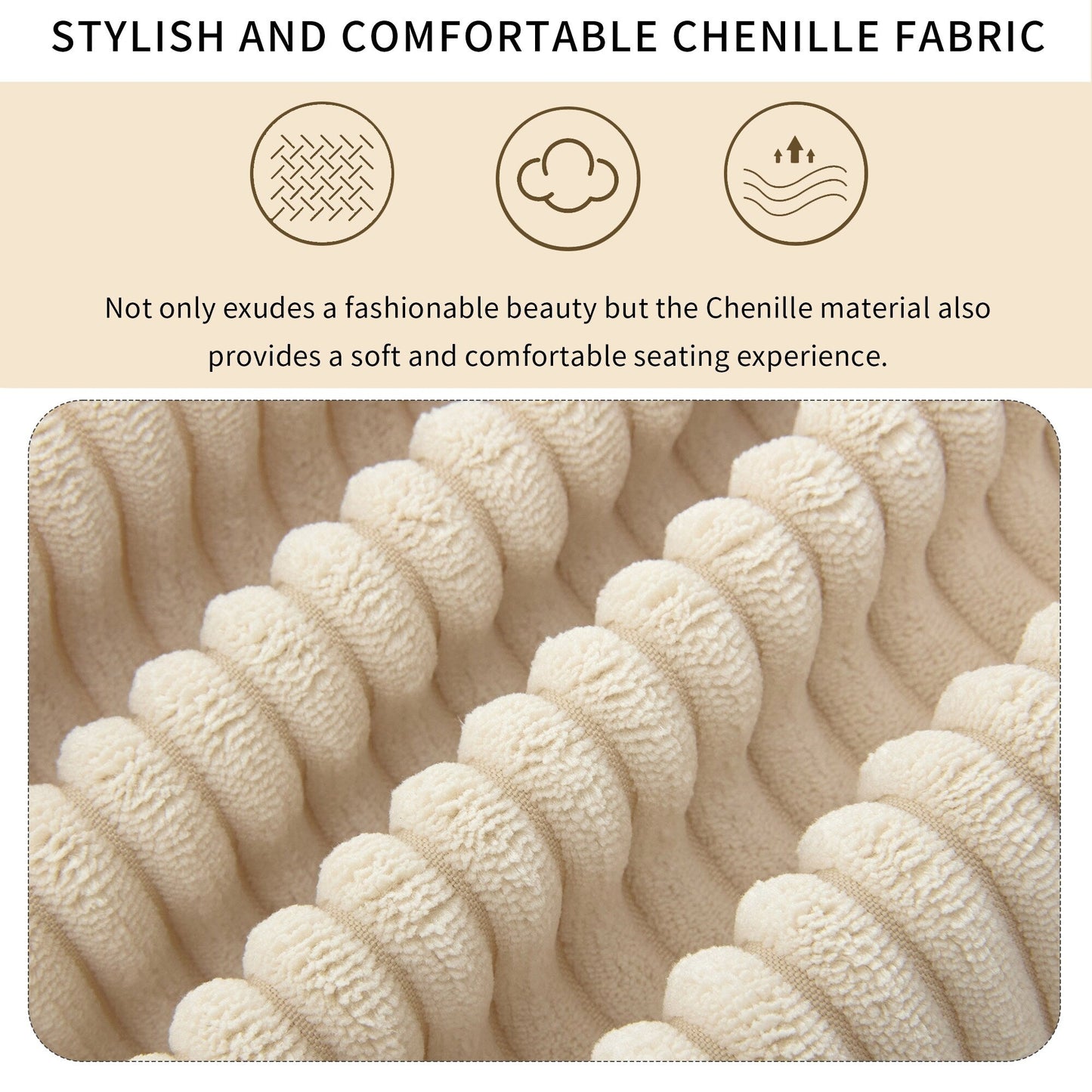 Divano a 3 posti rivestito in velluto a coste con cuscini rimovibili