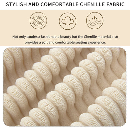 Divano a 3 posti rivestito in velluto a coste con cuscini rimovibili