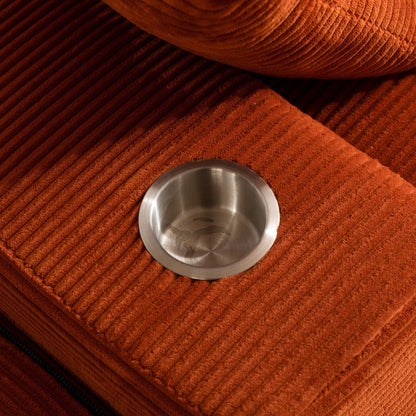 Divano imbottito in memory foam con pouf imbottito in velluto a coste - 48,4Lx67,7Wx24,4H