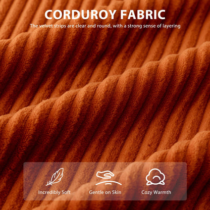 Divano imbottito in memory foam con pouf imbottito in velluto a coste - 48,4Lx67,7Wx24,4H