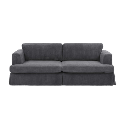 Divano con gonna imbottita in velluto a coste - 39 P x 84,5 L x 33 A