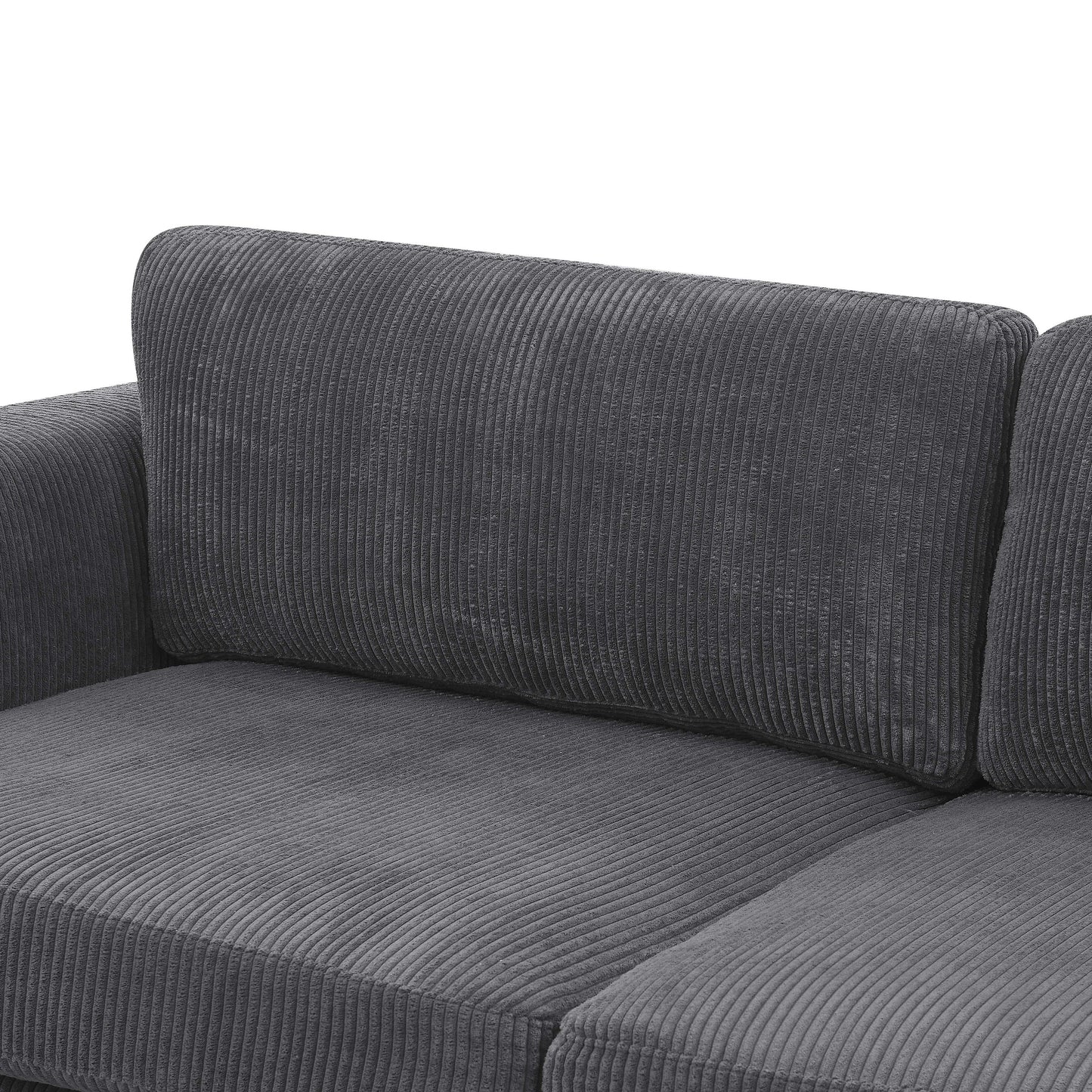 Divano con gonna imbottita in velluto a coste - 39 P x 84,5 L x 33 A