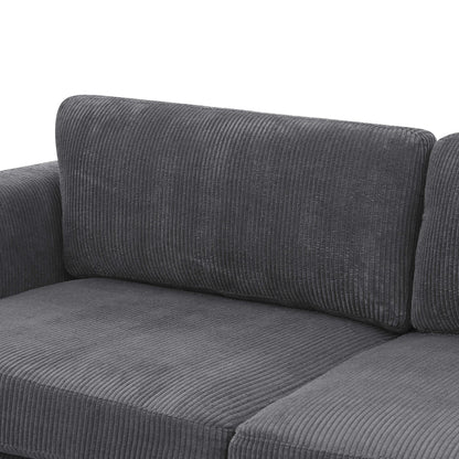 Divano con gonna imbottita in velluto a coste - 39 P x 84,5 L x 33 A