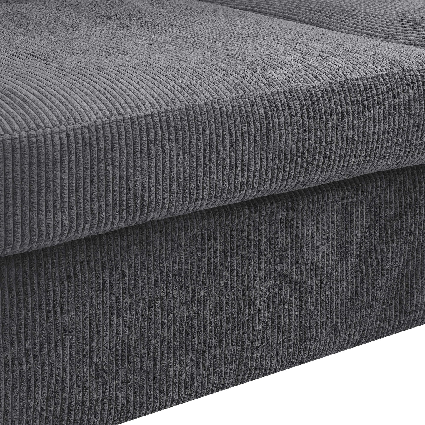 Divano con gonna imbottita in velluto a coste - 39 P x 84,5 L x 33 A