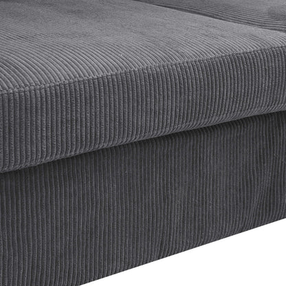 Divano con gonna imbottita in velluto a coste - 39 P x 84,5 L x 33 A