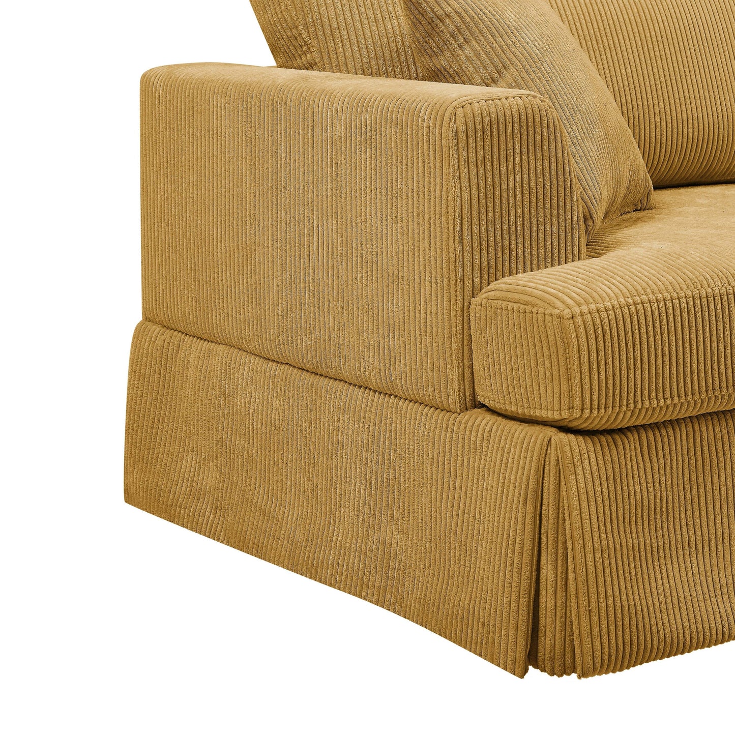 Divano con gonna imbottita in velluto a coste - 39 P x 84,5 L x 33 A