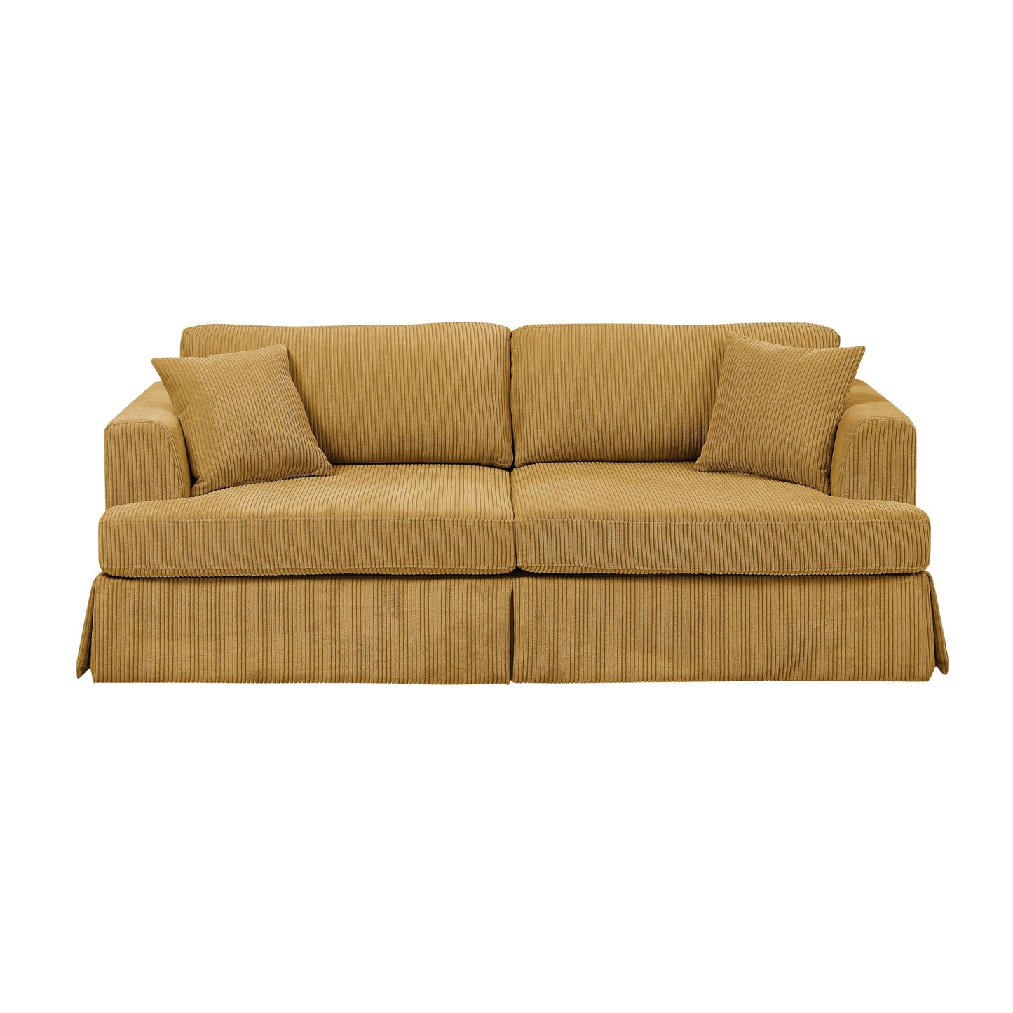 Divano con gonna imbottita in velluto a coste - 39 P x 84,5 L x 33 A