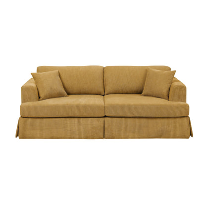 Divano con gonna imbottita in velluto a coste - 39 P x 84,5 L x 33 A