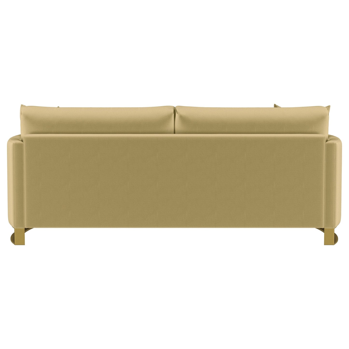 Divano imbottito con braccioli curvi Corliss color cammello