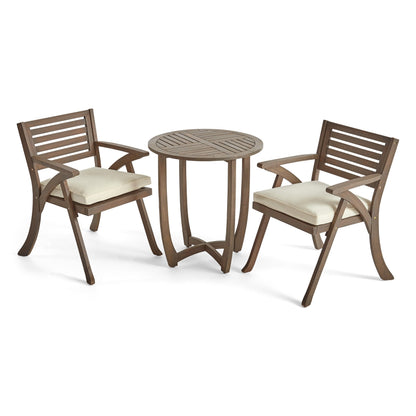 Set da bistrot in legno da esterno Coronado da 3 pezzi di Christopher Knight Home - N/D